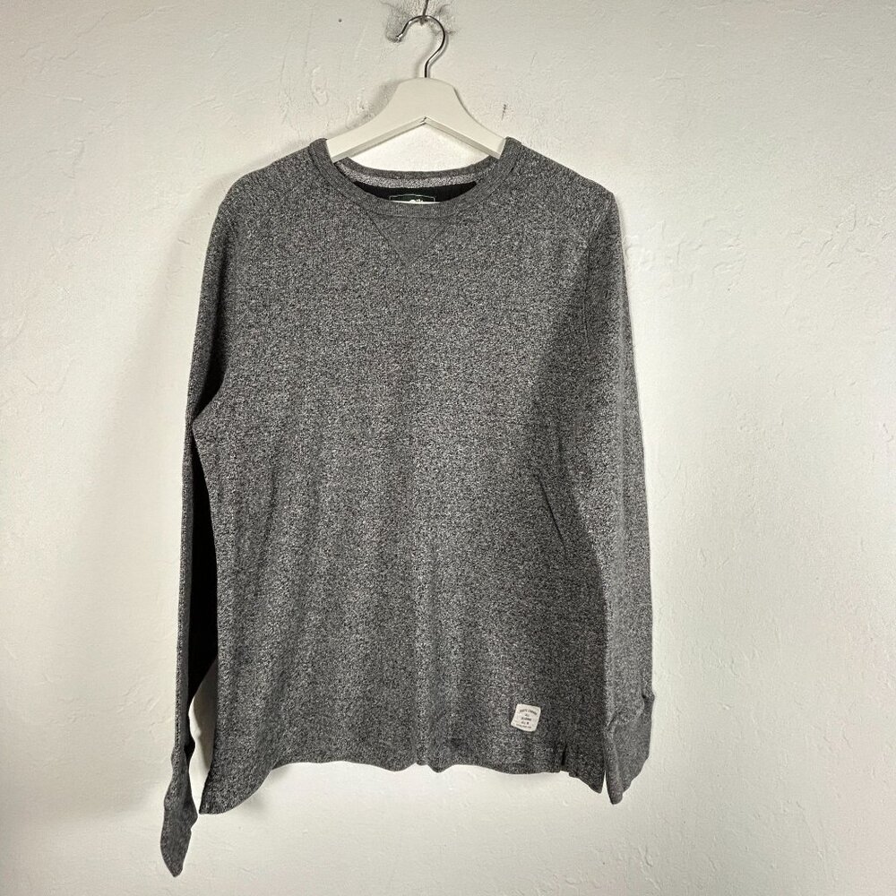 Roots Mens Gray Long Sleeve Crew Neck T-Shirt Small 100% Cotton Pullover Casual